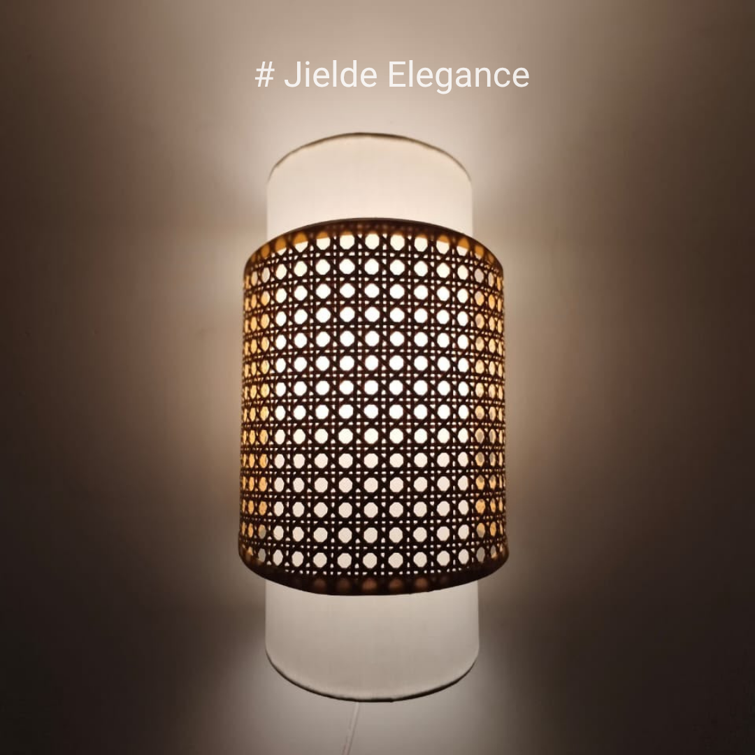 Cane & Silk Double-Shade Wall Lamp preview 2