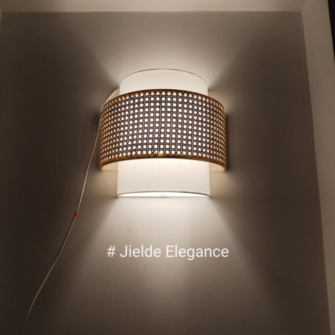 Cane & Silk Double-Shade Wall Lamp preview 4